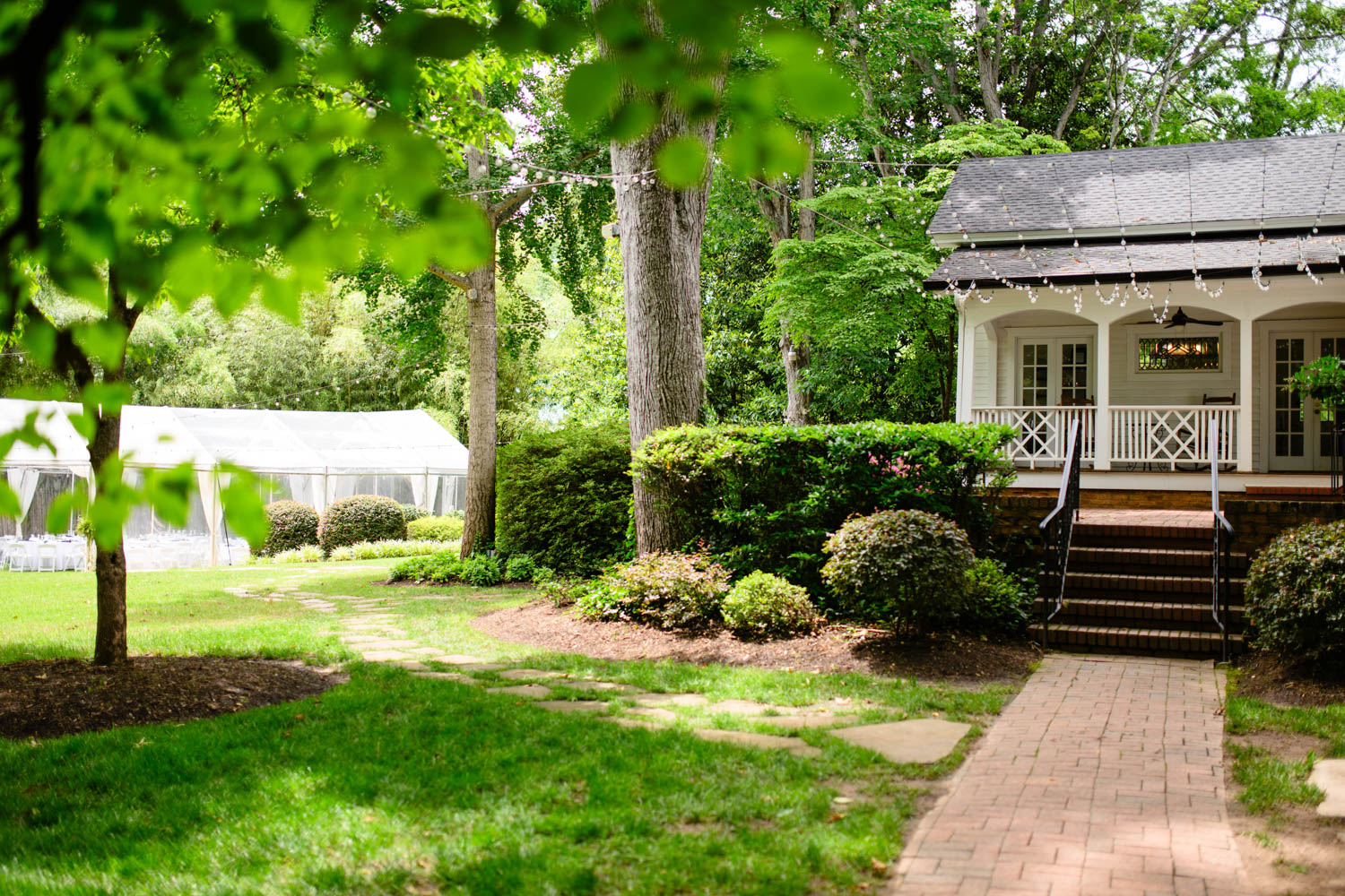 Garden and Trees in front of a Gazebo