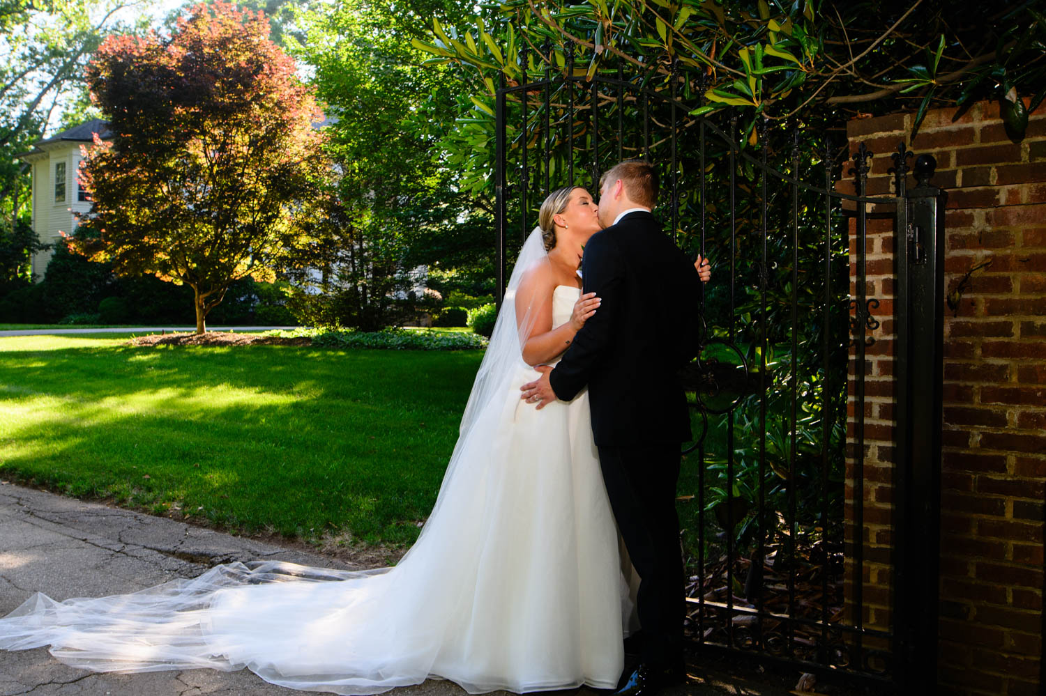 Couple holding each other and kissing