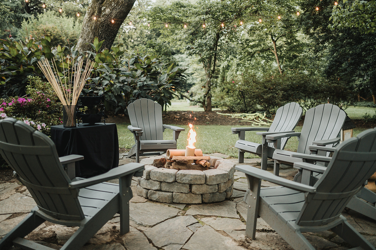 fire pit at wedding